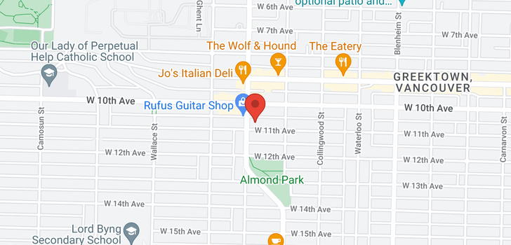 map of 304 3673 W 11TH AVENUE